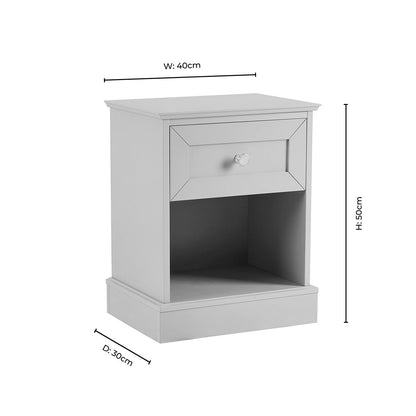 DUS-CC2-03281 Grade-B Dusk Ruby 1 Drawer Nightstands - Taupe RRP £80.00