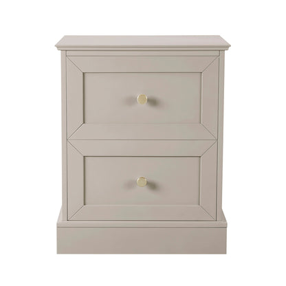 DUS-CC2-04605 Grade-BER Dusk Ruby 2 Drawer Bedside - Taupe RRP £119.00