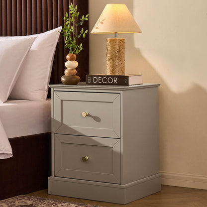 DUS-CC2-04605 Grade-BER Dusk Ruby 2 Drawer Bedside - Taupe RRP £119.00