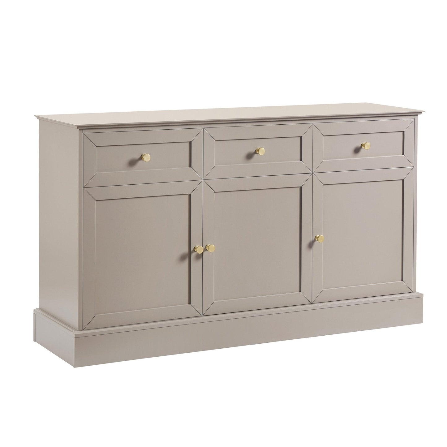 DUS-CC2-04732 Grade-B Dusk Ruby 3 Door Sideboard with Drawers - Taupe RRP £251.00