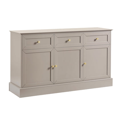 DUS-CC2-04732 Grade-B Dusk Ruby 3 Door Sideboard with Drawers - Taupe RRP £251.00