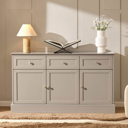 DUS-CC2-04732 Grade-B Dusk Ruby 3 Door Sideboard with Drawers - Taupe RRP £251.00
