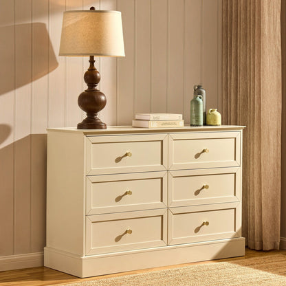 DUS-CC2-04008 Grade-B Dusk Ruby 6 Drawer Chest - Cream RRP £239.00