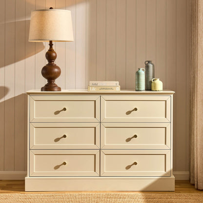 DUS-CC2-04008 Grade-B Dusk Ruby 6 Drawer Chest - Cream RRP £239.00