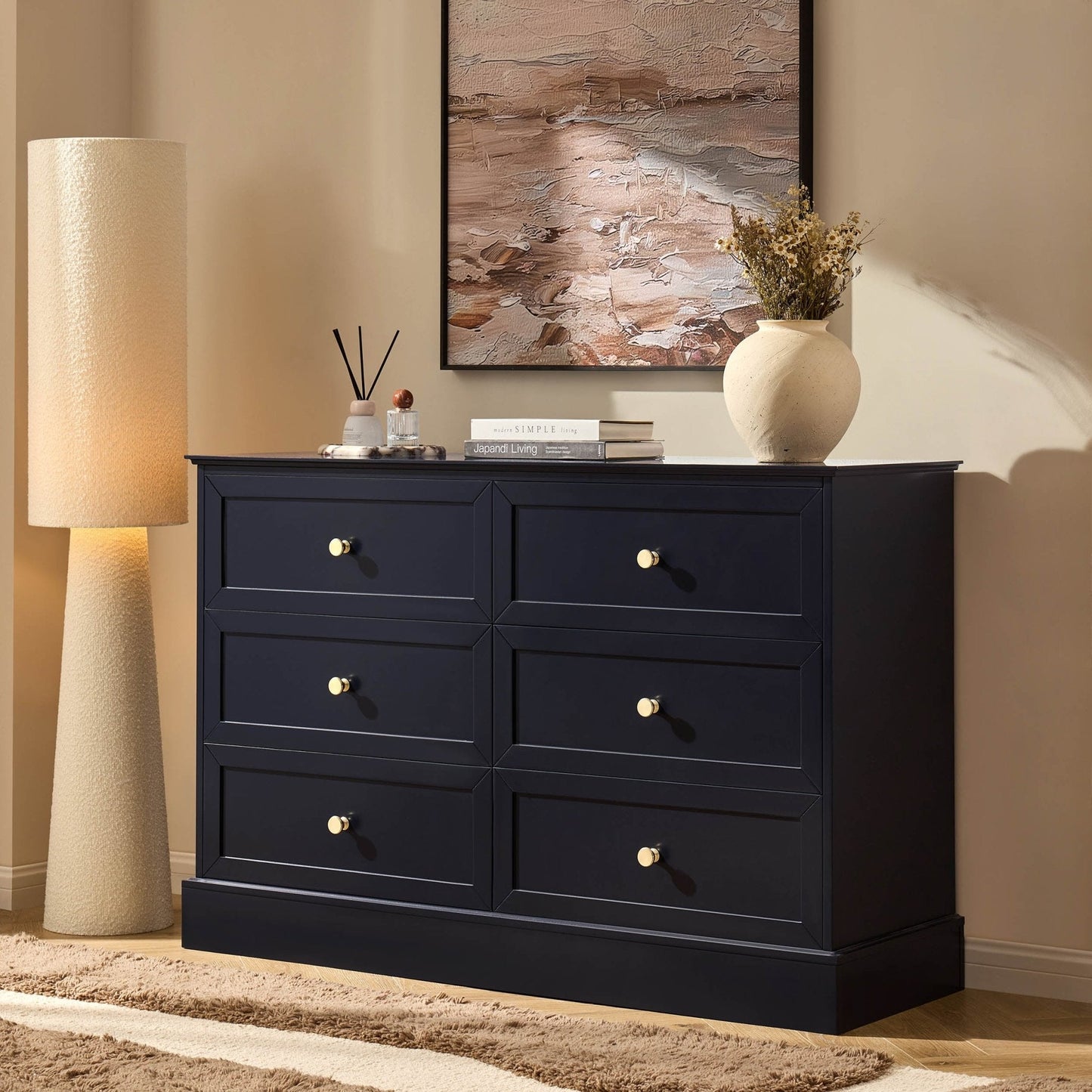 DUS-CC2-03927 Grade-B Dusk Ruby 6 Drawer Chest - Midnight RRP £227.00