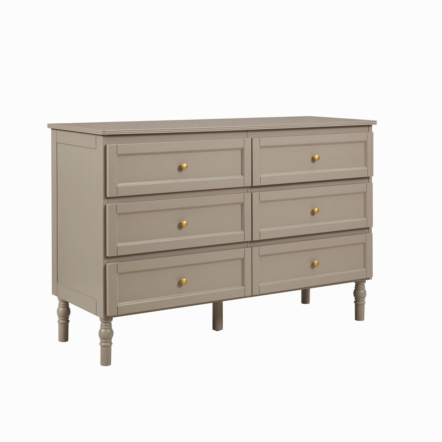 DUS-GOL-05743 Grade-B Dusk Ruby 6 Drawer Chest - Taupe RRP £259