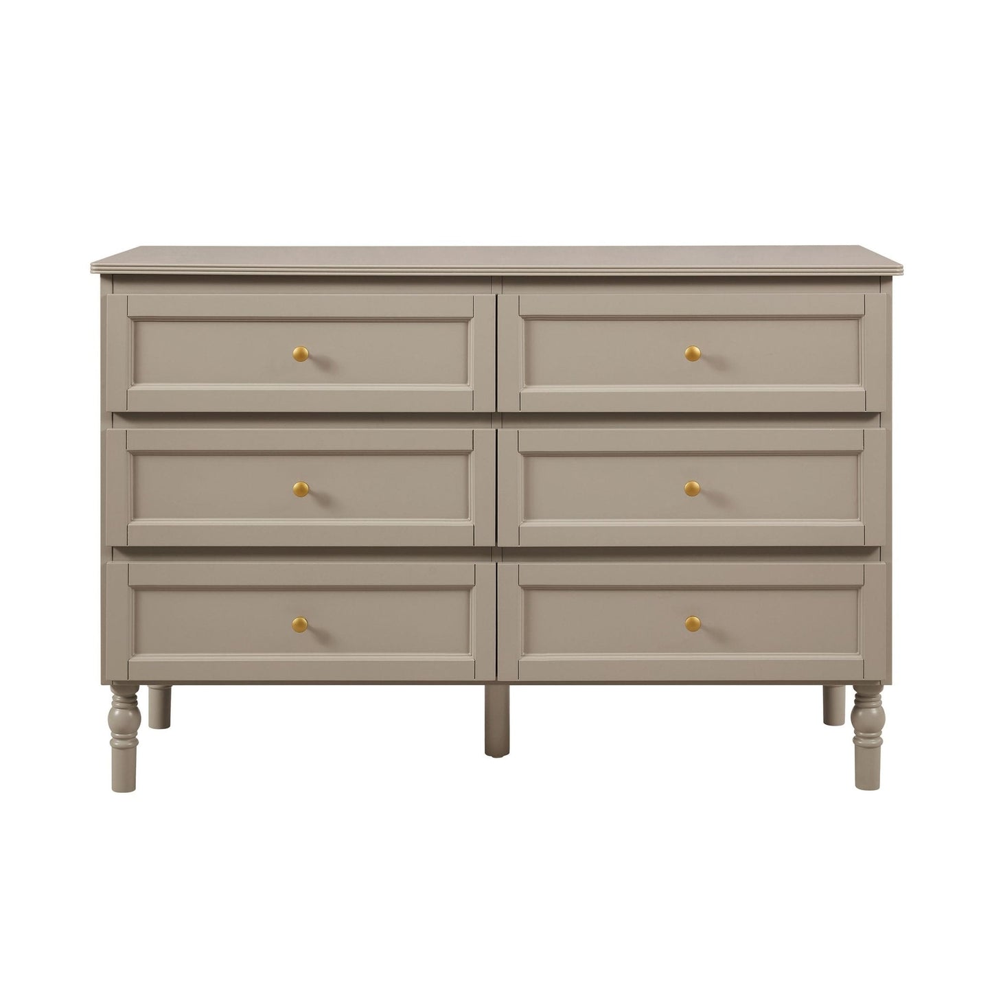 DUS-GOL-05743 Grade-B Dusk Ruby 6 Drawer Chest - Taupe RRP £259