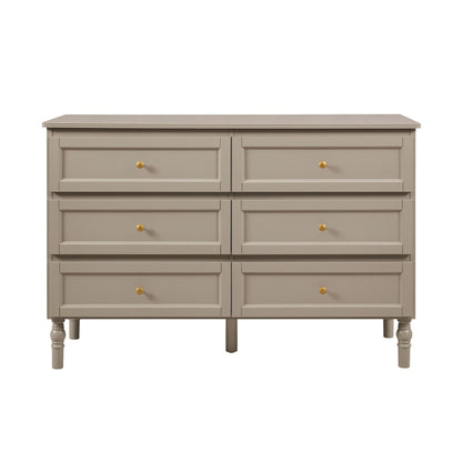 DUS-GOL-05743 Grade-B Dusk Ruby 6 Drawer Chest - Taupe RRP £259