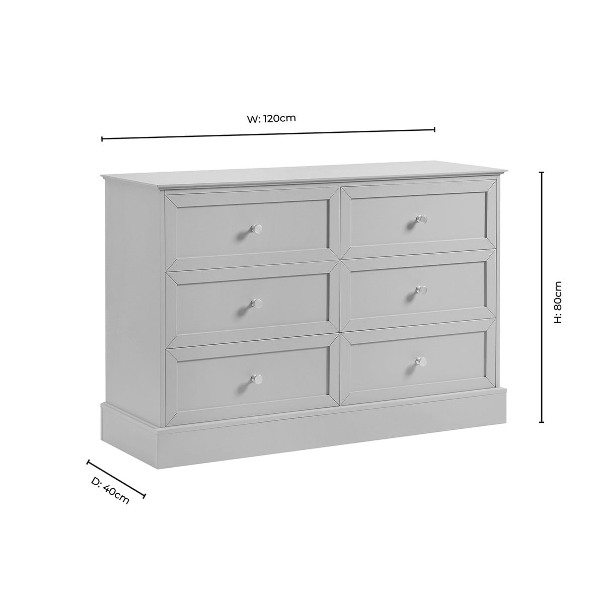 DUS-CC2-03927 Grade-B Dusk Ruby 6 Drawer Chest - Midnight RRP £227.00