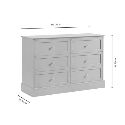 DUS-CC2-03927 Grade-B Dusk Ruby 6 Drawer Chest - Midnight RRP £227.00