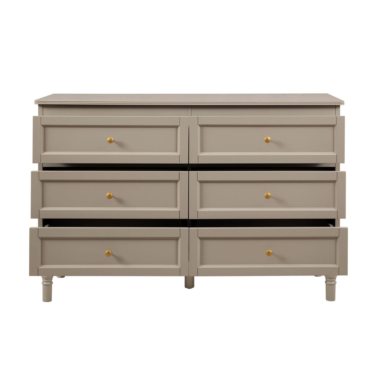 DUS-GOL-05743 Grade-B Dusk Ruby 6 Drawer Chest - Taupe RRP £259