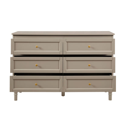 DUS-GOL-05743 Grade-B Dusk Ruby 6 Drawer Chest - Taupe RRP £259