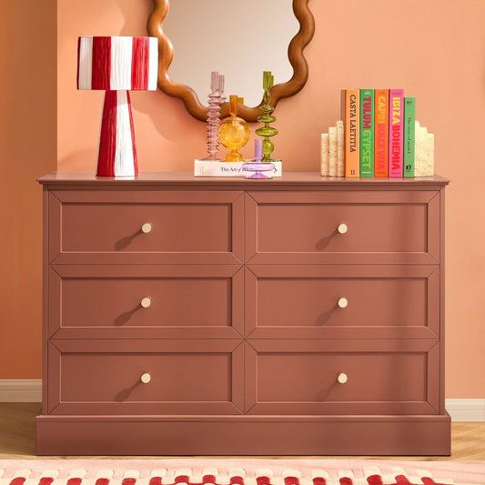 DUS-CC2-02937 Grade-B Dusk Ruby 6 Drawer Chest - Terracotta RRP £239.00