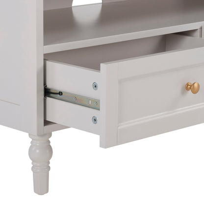 DUS-GOL-04696 Grade-B Dusk Ruby Corner TV Unit - Stone Grey RRP £99