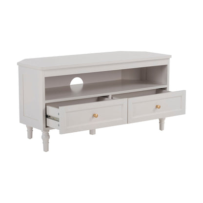 DUS-GOL-04696 Grade-B Dusk Ruby Corner TV Unit - Stone Grey RRP £99