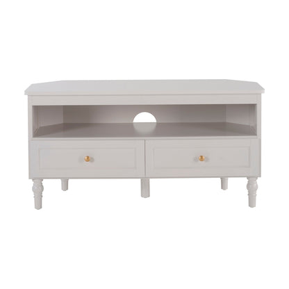 DUS-GOL-04696 Grade-B Dusk Ruby Corner TV Unit - Stone Grey RRP £99