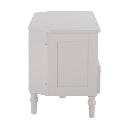 DUS-GOL-04696 Grade-B Dusk Ruby Corner TV Unit - Stone Grey RRP £99