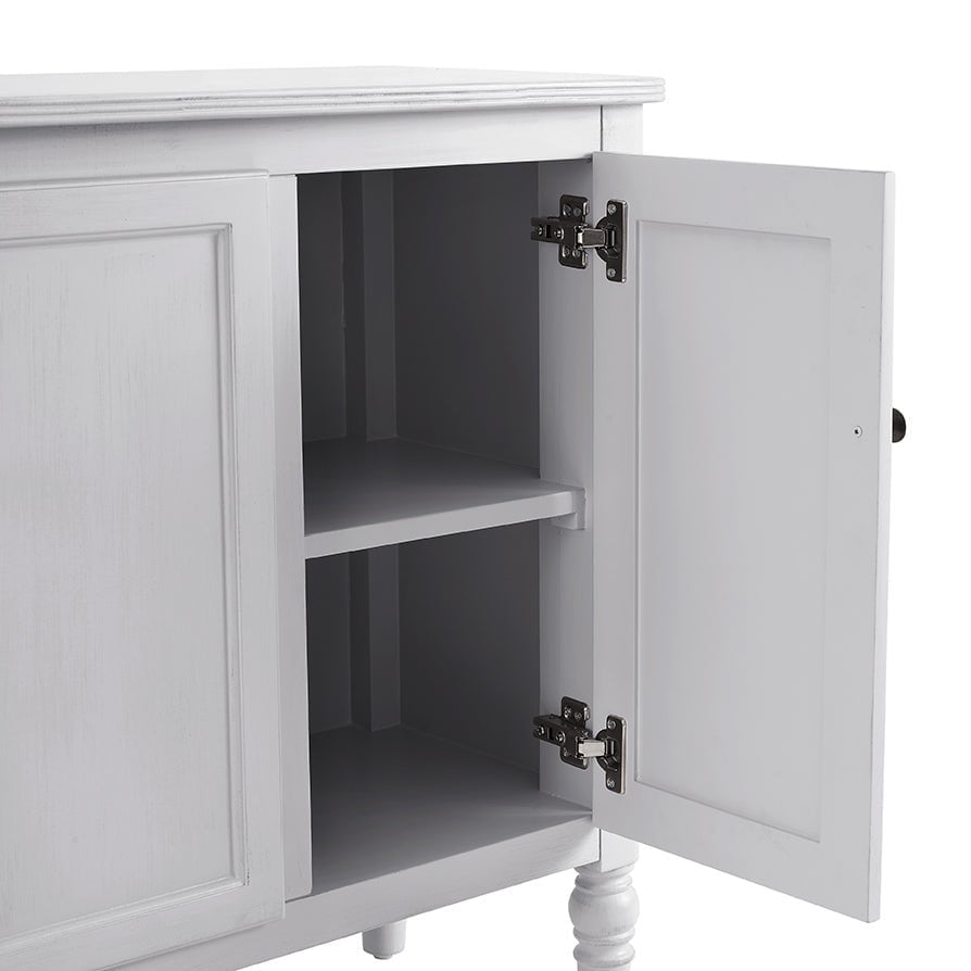 DUS-CC2-02408 Grade-B Dusk Ruby 4 Door Sideboard - Washed Stone RRP £329.00
