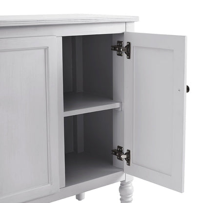 DUS-CC2-02408 Grade-B Dusk Ruby 4 Door Sideboard - Washed Stone RRP £329.00