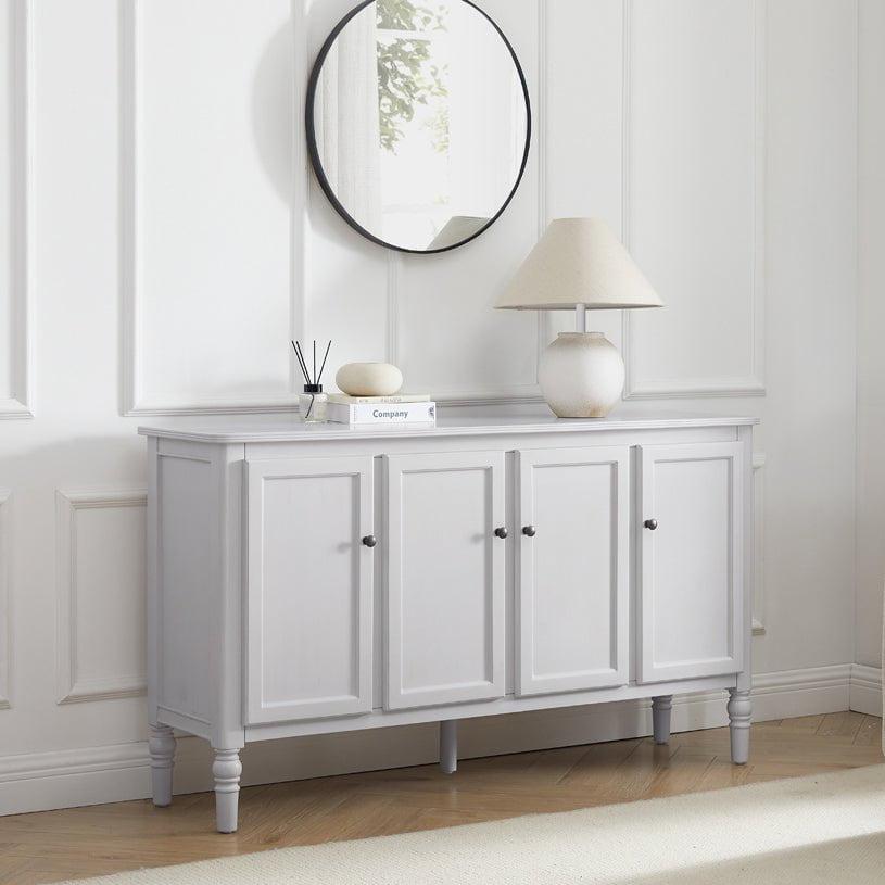 DUS-CC2-02408 Grade-B Dusk Ruby 4 Door Sideboard - Washed Stone RRP £329.00