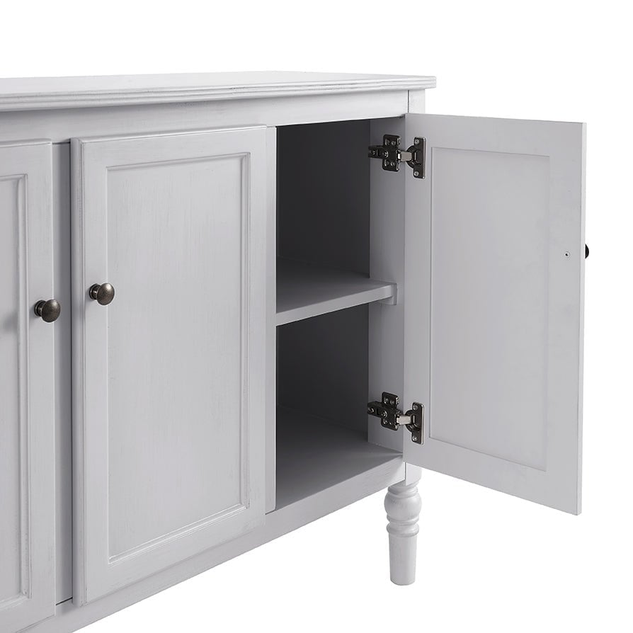 DUS-CC2-02408 Grade-B Dusk Ruby 4 Door Sideboard - Washed Stone RRP £329.00