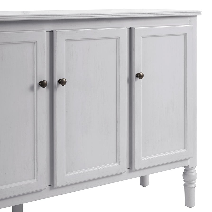 DUS-CC2-02408 Grade-B Dusk Ruby 4 Door Sideboard - Washed Stone RRP £329.00