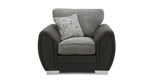 DFS-UPH-03608 Grade-C1 DFS Runswick Armchair Malbec Charcoal Combination RRP £589