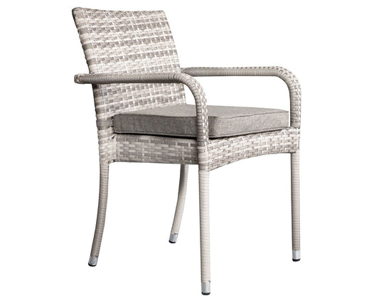 Grade-A Rattan Direct Roma Double Flat Grey Set of 2 Stacking Chairs RRP £218