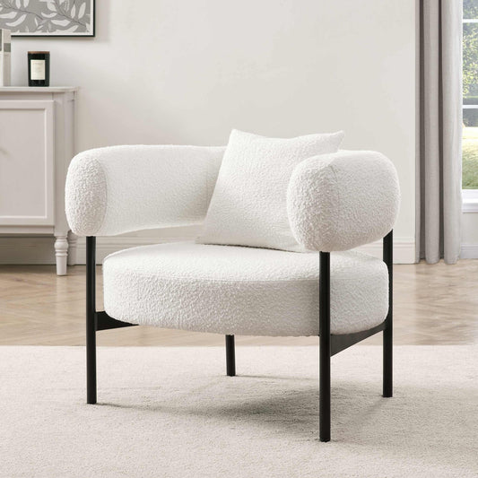 DUS-CC2-04509 Grade-B Dusk Sabrina Accent Chair - Boucle Ivory RRP £189.00