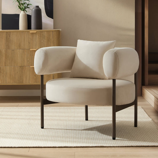 DUS-CC2-02870 Grade-B Dusk Sabrina Accent Chair - Ecru RRP £189.00