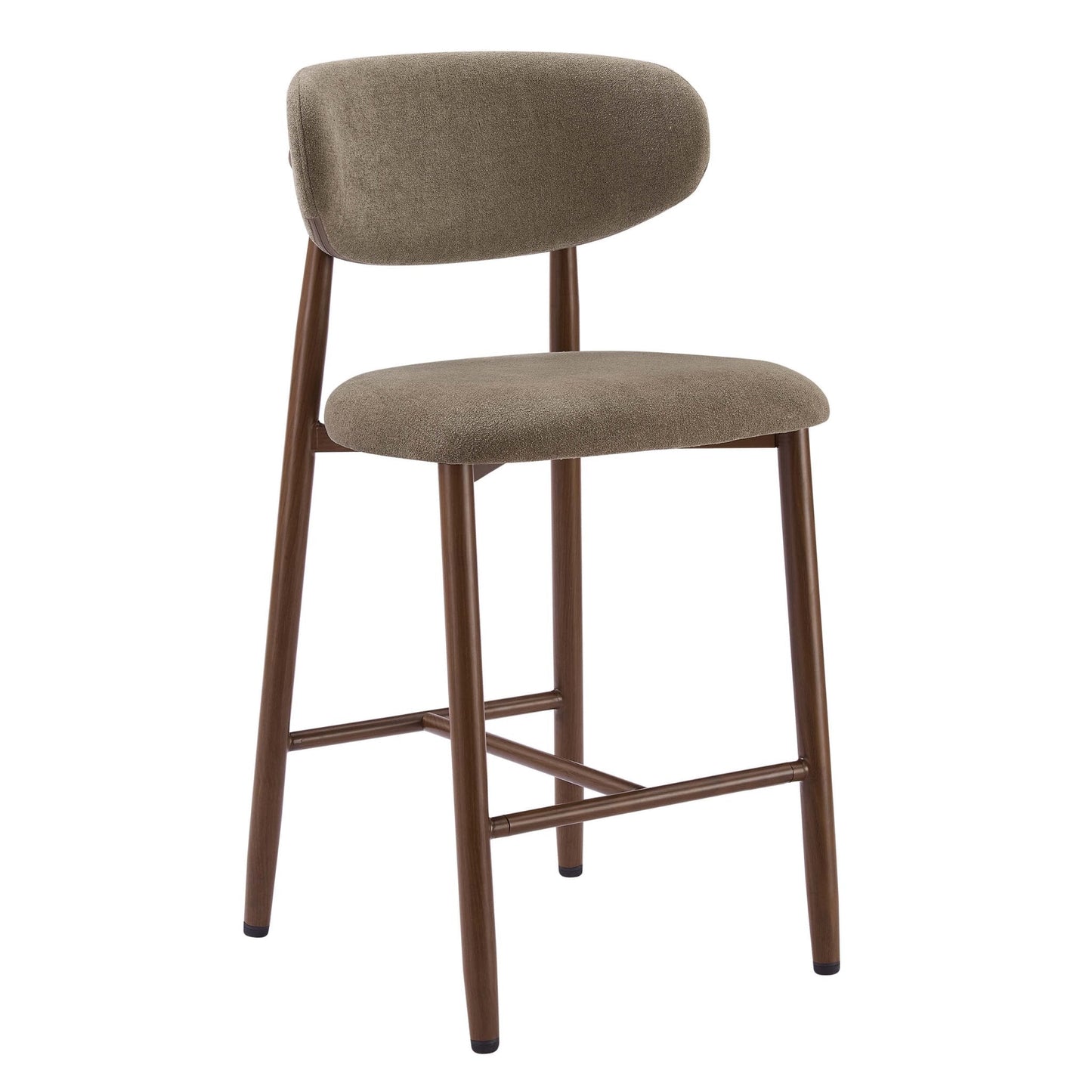 DUS-CC2-03416 Grade-B Dusk Sally Set of 2 Barstools - Chenille Mushroom RRP £169.00