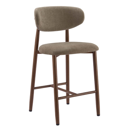 DUS-CC2-03416 Grade-B Dusk Sally Set of 2 Barstools - Chenille Mushroom RRP £169.00