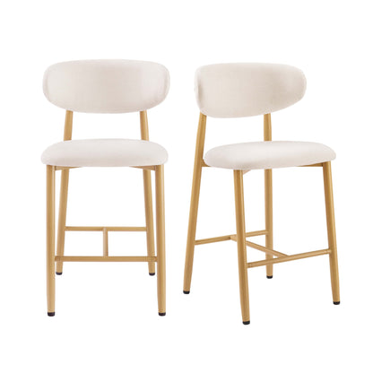 DUS-CC2-04028 Grade-B Dusk Sally Set of 2 Barstools - Cream Linen RRP £169.00