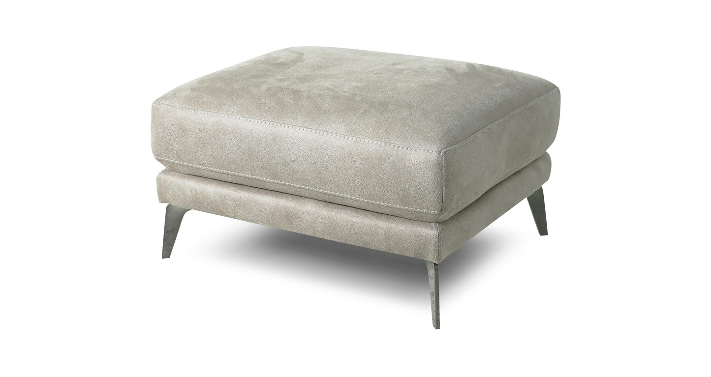 DFS-UPH-04410 Grade-C0 DFS San Mateo Rectangular Footstool Express Arizona Stone Leather RRP £379