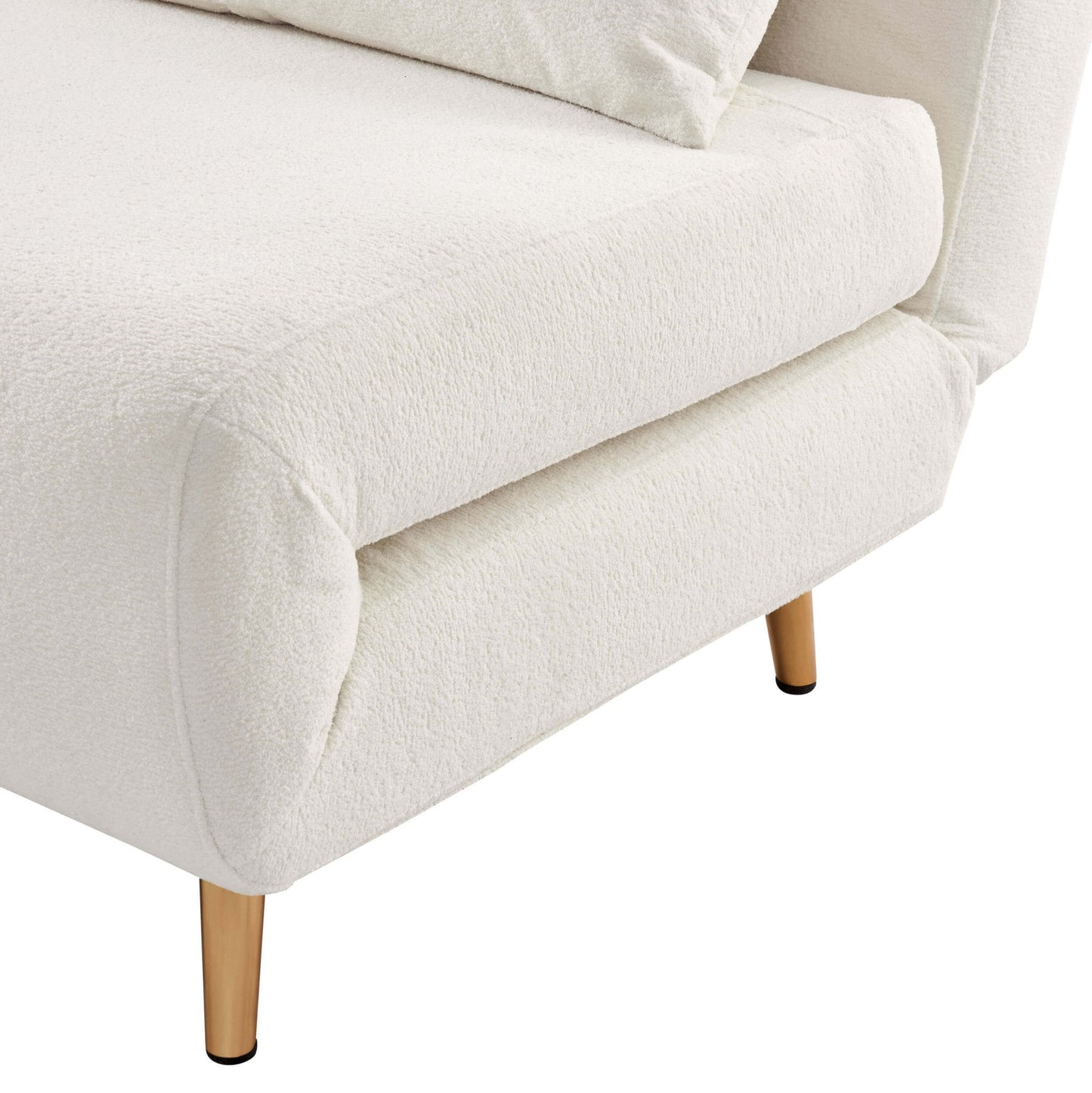 DUS-CC2-05263 Grade-B Dusk Seattle Single Click Clack Sofa Bed - Teddy Cream RRP £289.00