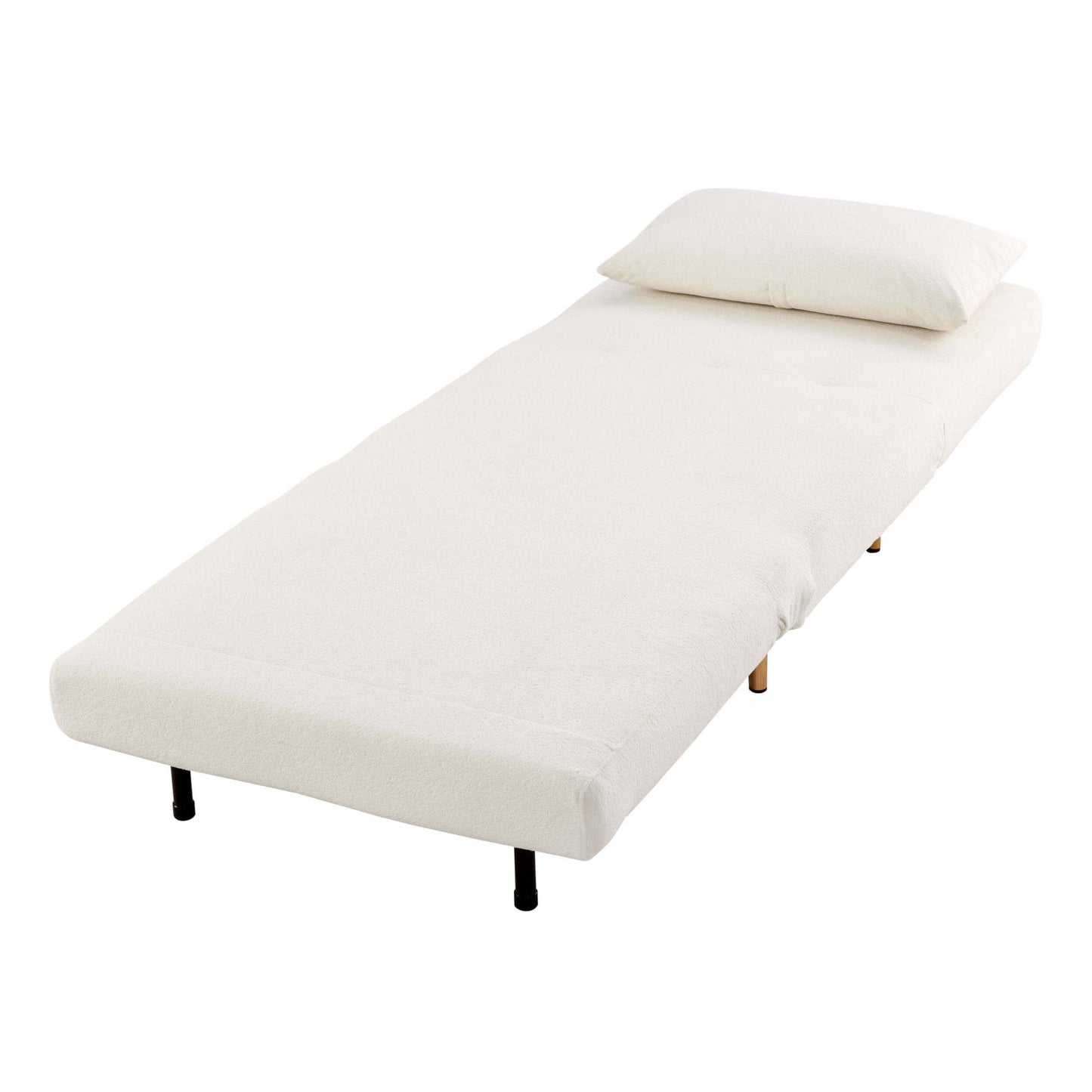 DUS-CC2-05263 Grade-B Dusk Seattle Single Click Clack Sofa Bed - Teddy Cream RRP £289.00