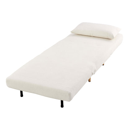 DUS-CC2-05263 Grade-B Dusk Seattle Single Click Clack Sofa Bed - Teddy Cream RRP £289.00