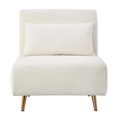DUS-CC2-05263 Grade-B Dusk Seattle Single Click Clack Sofa Bed - Teddy Cream RRP £289.00