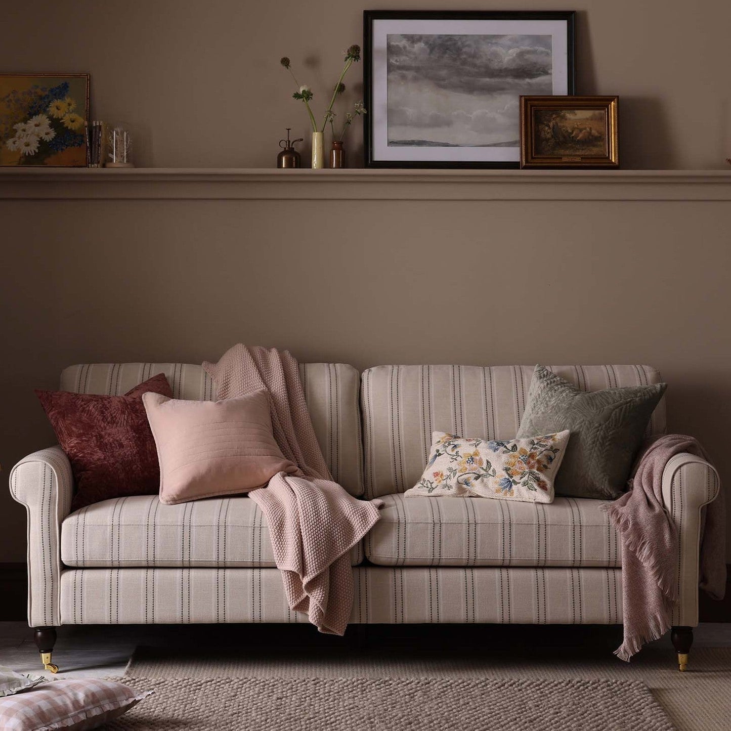 DUS-GOL-08367 Grade-C3 Dusk Sicily 3 Seater Sofa - Stripe RRP £629