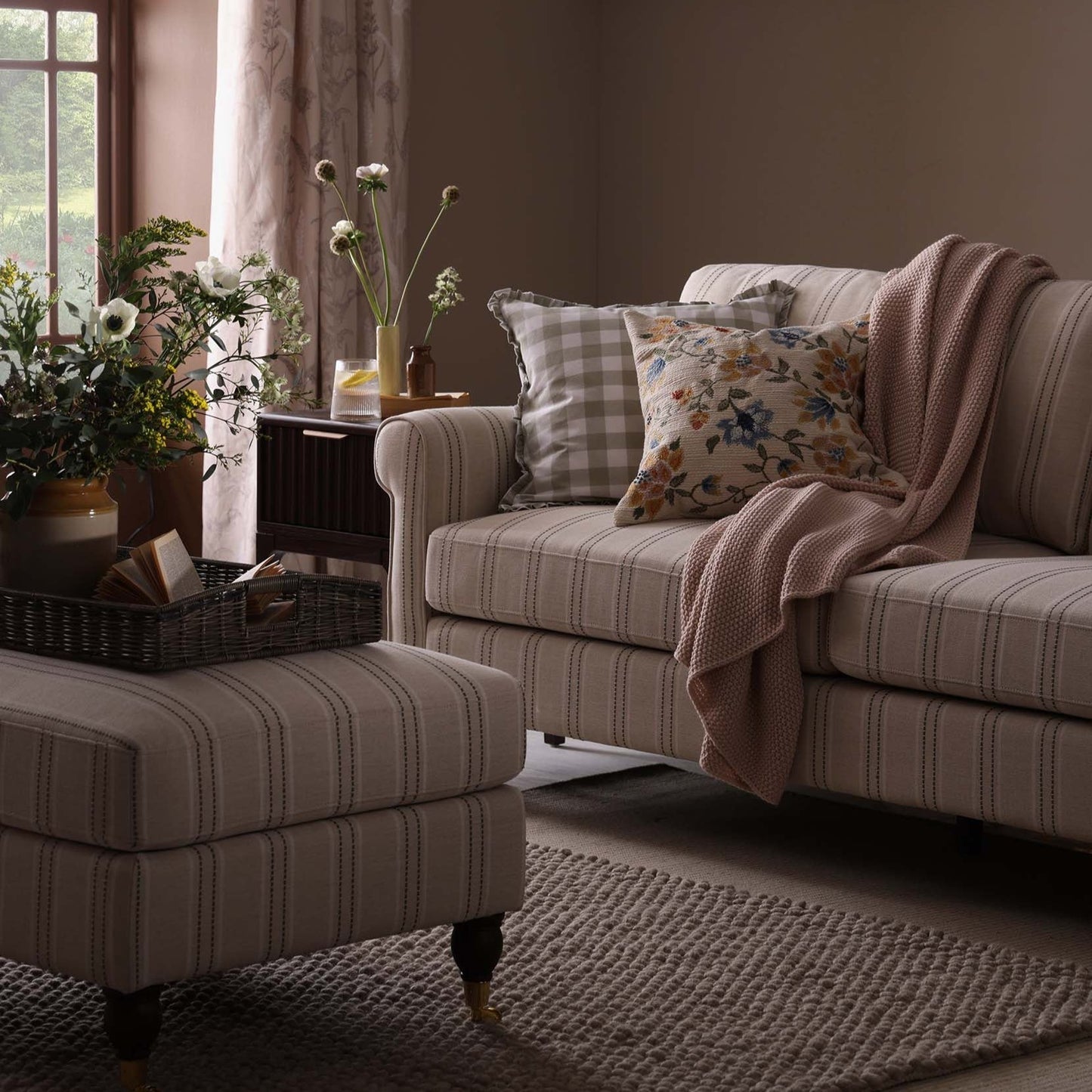 DUS-GOL-08367 Grade-C3 Dusk Sicily 3 Seater Sofa - Stripe RRP £629