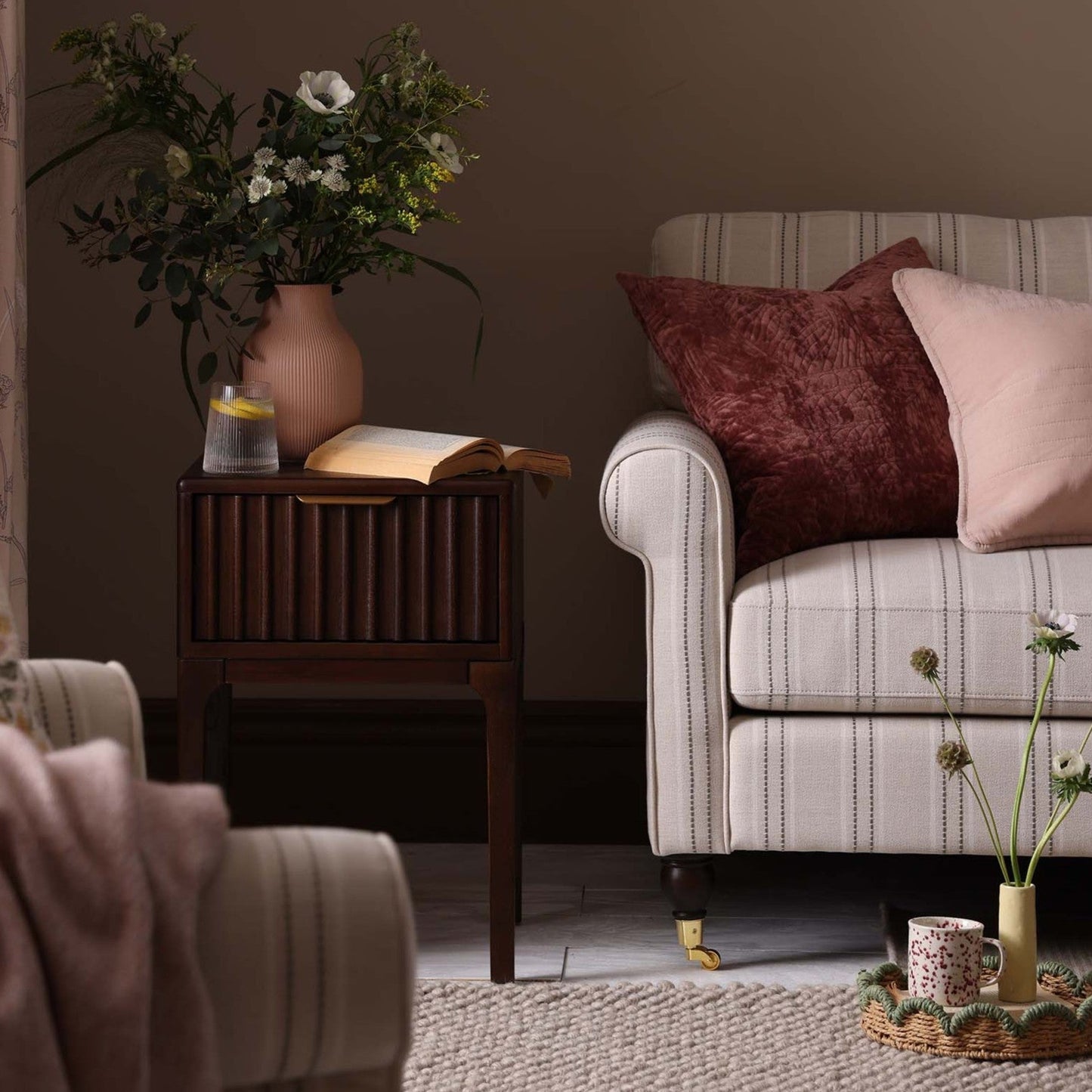 DUS-GOL-08367 Grade-C3 Dusk Sicily 3 Seater Sofa - Stripe RRP £629