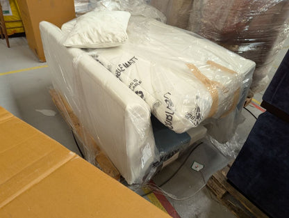 SWO-AP-34697 Grade-BER-DOA Sidbury Corner Sofa Ivory Smart Wool Dark Feet RRP £4219