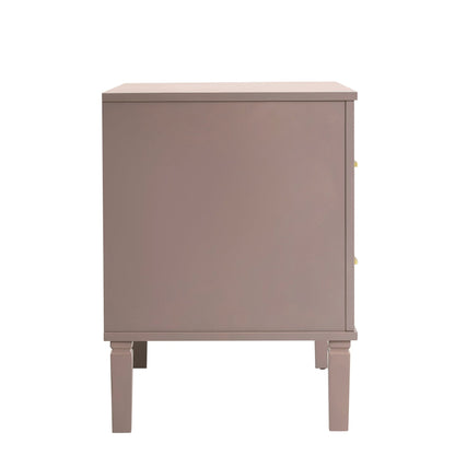 DUS-GOL-07391 Grade-B Dusk Sienna 2 Drawer Bedside Table - Dusty Mauve RRP £109