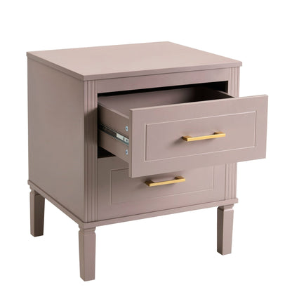 DUS-CC2-04212 Grade-B Dusk Sienna 2 Drawer Bedside Table - Dusty Mauve RRP £109.00