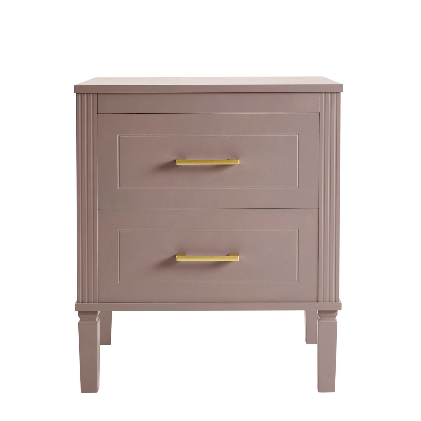 DUS-GOL-07391 Grade-B Dusk Sienna 2 Drawer Bedside Table - Dusty Mauve RRP £109