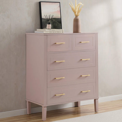 DUS-CC2-01630 Grade-B Dusk Sienna 5 Drawer Chest - Dusty Mauve RRP £219