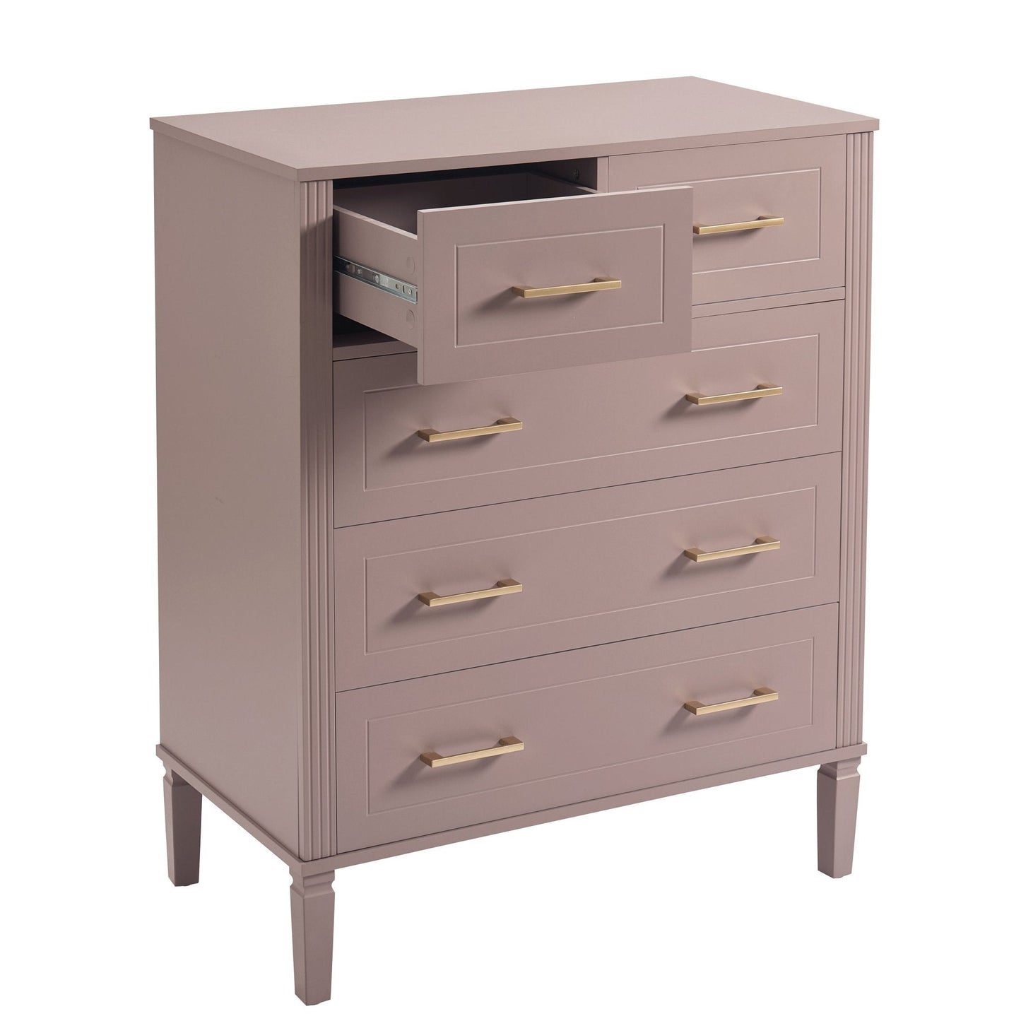DUS-CC2-04312 Grade-B Dusk Sienna 5 Drawer Chest - Dusty Mauve RRP £219.00
