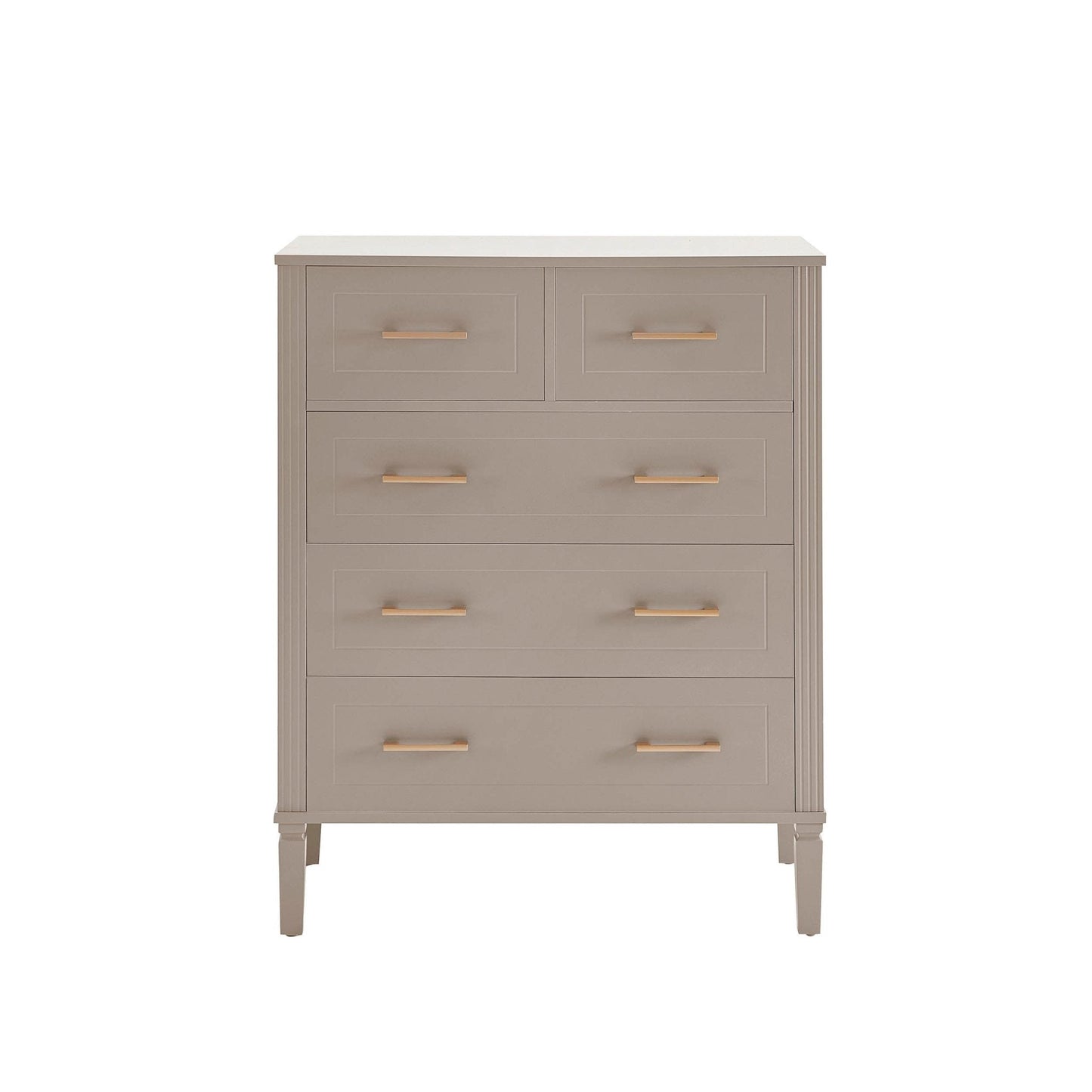 DUS-GOL-00769 Grade-B Dusk Sienna 5 Drawer Chest - Taupe RRP £219