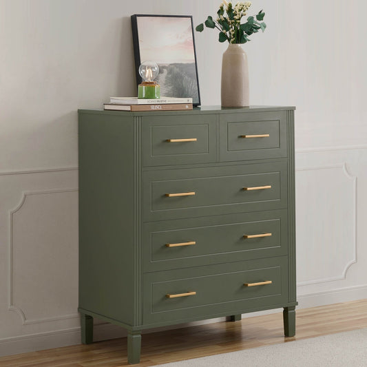 DUS-GOL-01460 Grade-B Dusk Sienna 5 Drawer Chest - Vetiver RRP £179
