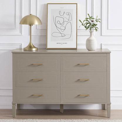 DUS-CC2-04736 Grade-B Dusk Sienna 6 Drawer Chest - Taupe RRP £259.00